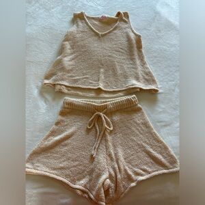 Pink Lily Beige Lounge Set